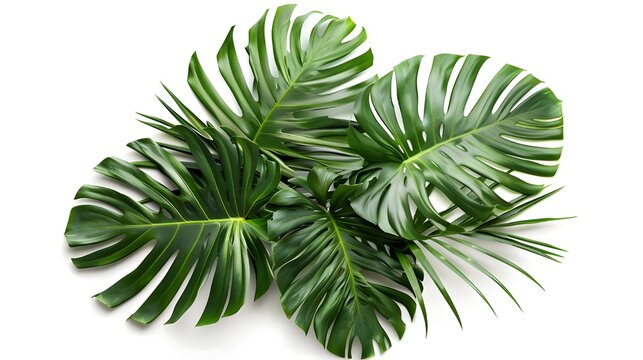 The composition of green leaves of tropical plants, creating the image of a shrub, will become a bright accent in the interior, adding freshness and naturalness to the room.