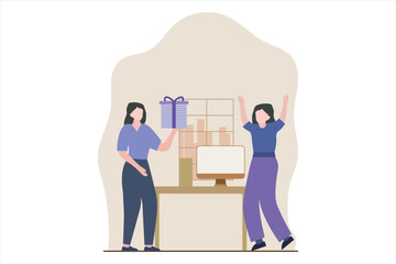 Birthday Party Flat Design Illustration