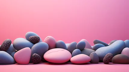 Gordijnen Minimalist pebbles background in pastel tones © ma