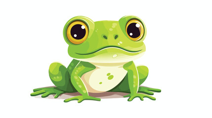 Cute Frog flat vector isolated on white background 