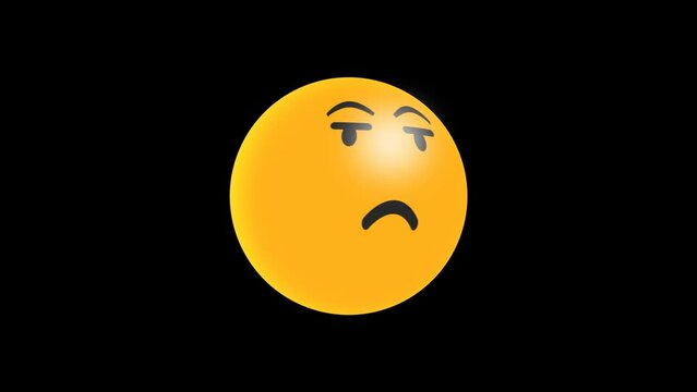 3D Emoji Animation with unamused expression emoji Icons