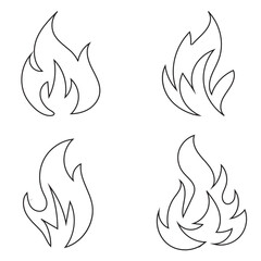 Fire icon vector set. logo flat vector illustration