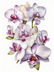 Naklejka na ściany i meble orchid flowers on white background