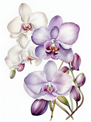 Fototapeta na wymiar orchid flowers on white background