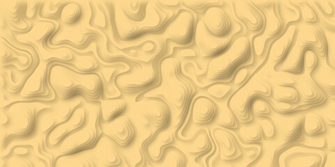 3D Woodcut Stylized Brown Woody topographic contour scheme and terrain. Topography grid map. Contour map background. Geographic line mountain relief. Abstract lines or wavy backdrop background.