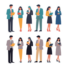 Obraz premium デジタル機器を持つビジネスマンのイラスト