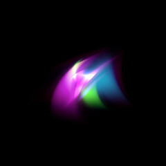 Bright cosmic flash with neon prism effect vector on black background