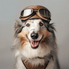 The Aviator Pup. A Brave Border Collie Ready for Adventure - 766881372