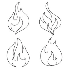 Fire icon vector set. logo flat vector illustration
