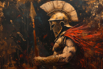 The Mighty Guardian of Sparta - obrazy, fototapety, plakaty
