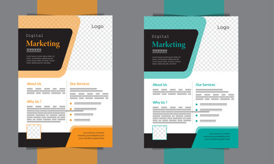 different colored creative flyer design 