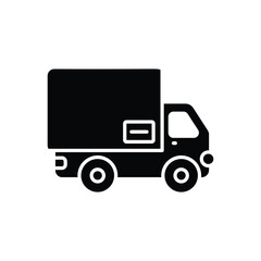 Black Solid Delivery Truck vector icon
