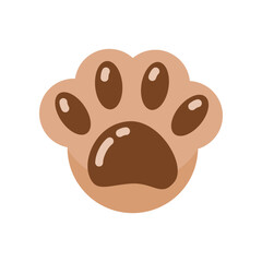 Cute brown footprint pet flat vector icon design