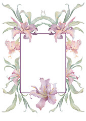 Watercolor floral frames