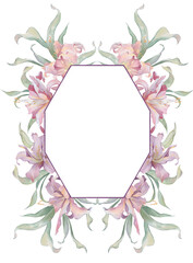 Watercolor floral frames