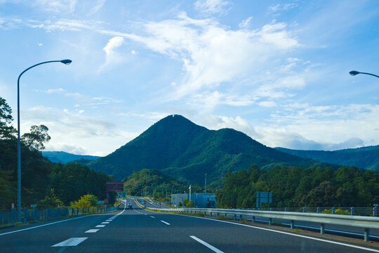 The expressway going through Amanohashidate town in northern Kyoto prefecture, Kansai, Japan.