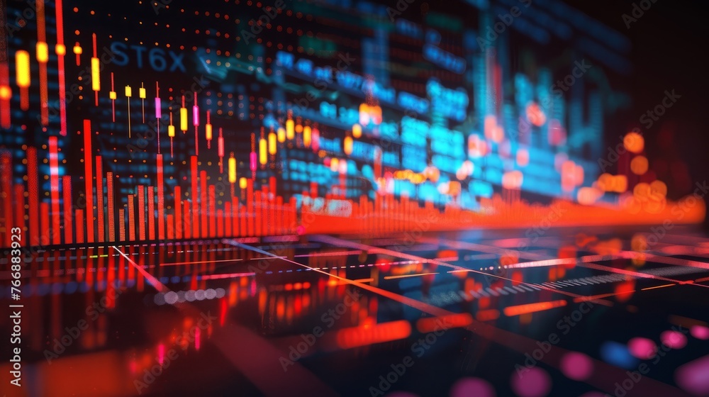 Poster a computer screen displaying a vibrant and colorful background