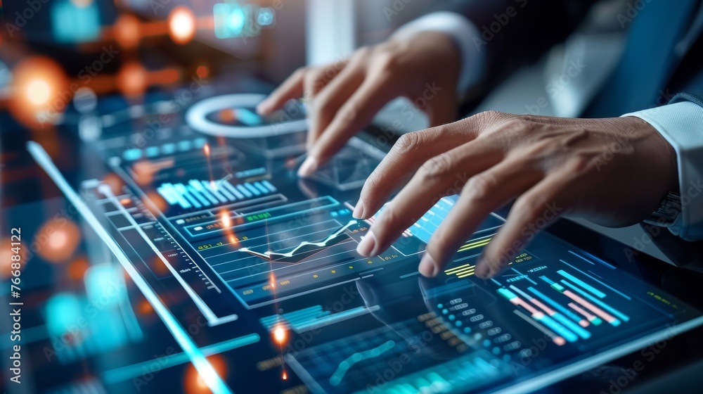 Poster business technology concept: enterprise resource planning erp management...