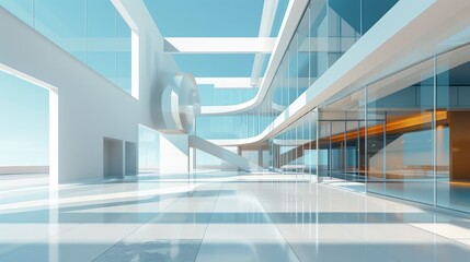 A building with numerous windows, creating a striking abstract pattern against the sky