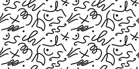 seamless lines, shape, circle, doodle, dot. abstract background in a minimalist style. monochrome pattern for print, paper, web design. modern art illustration.