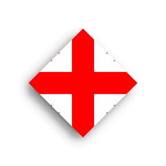 Obraz premium Georgia flag - rhombus shape icon with dropped shadow isolated on white background