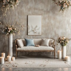 interior of a room with flowers