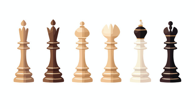 Elegant Chess flat vector isolated on white background