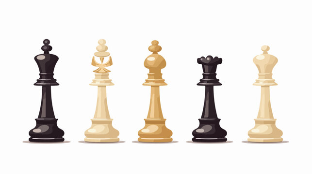 Elegant Chess flat vector isolated on white background