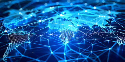 Visualizing Global Growth through highdefinition Electrics network map featuring worldwide communication nodes Concept, Worldwide Communication Nodes: Visualizing Global Expansion