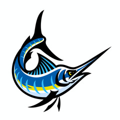 Big Blue Marlin Fish Mascot Design