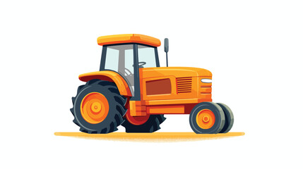 Farm Tractor flat vector isolated on white background