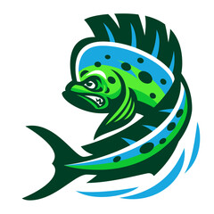 Mahi-Mahi Fish Mascot Logo Illustration