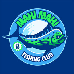 Mahi-Mahi Fishing Logo Mascot Cartoon