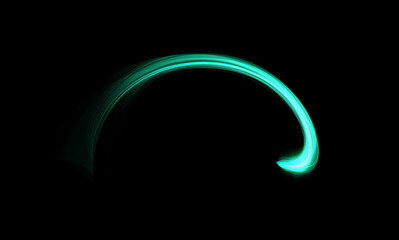 Green neon magic glow, 3D vector magic on isolated background.