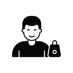 Black Solid Customer vector icon