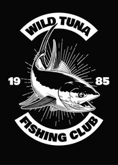 Tuna Fishing Club T-Shirt Design Illustration Vintage