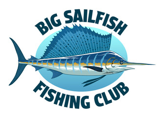 Vintage Shirt Design of Fishing Big Sailfish