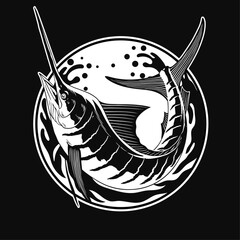 Vintage Shirt Design of Marlin Fishing