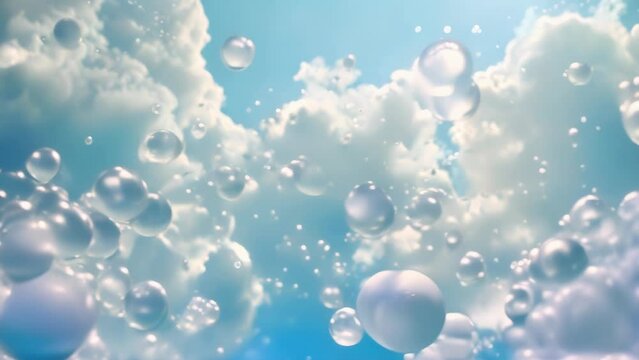 underwater bubbles cloud background. 4k video