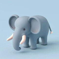 Cute elephant 3d image, world wildlife day concept illustration