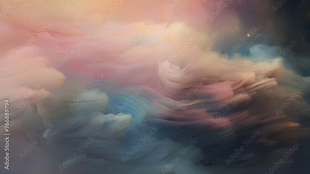 Wall mural background with clouds