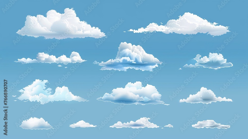 Canvas Prints Clouds set in different transparent colors. Modern illustration in EPS 10 format