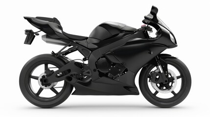 The background of a sport bike is white with black details