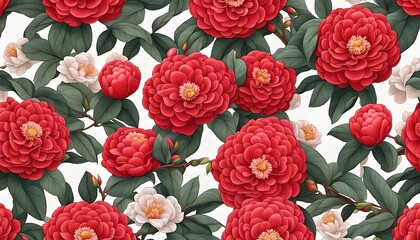 Beautiful Camellia Pattern Background Wallpaper