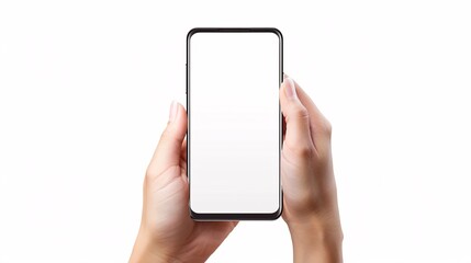 Transparent smartphone mockup with screen, isolated with clipping path for creating business website design app infographic.