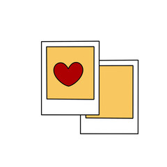 Two pictures of hearts are shown side by side. The heart in the middle is red and the other heart is yellow. The two pictures are meant to represent love and affection