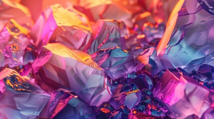 vibrant holographic gradient rocks, stone, abstract colored background - obrazy, fototapety, plakaty