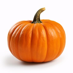 An orange Pumpkin isolated on plain white surface