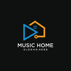 Vector logo for music record company audio house logo singing recording logo