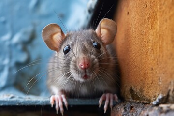 Rat climbing up a drainpipe, indicating potential entry points for rodent exclusion